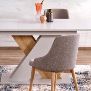 Pidentävä ruokapöytä ALETTA – musta / tammiviimeistely