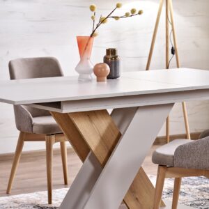 Pidentävä ruokapöytä ALETTA – musta / tammiviimeistely