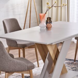 Pidentävä ruokapöytä ALETTA – musta / tammiviimeistely