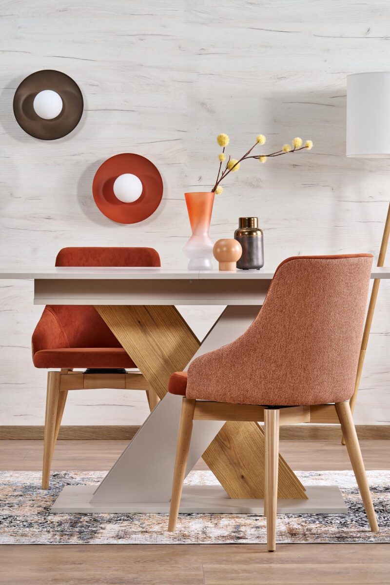 Pidentävä ruokapöytä ALETTA – musta / tammiviimeistely