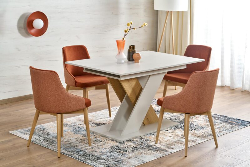 Pidentävä ruokapöytä ALETTA – musta / tammiviimeistely