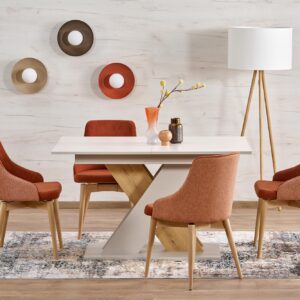 Pidentävä ruokapöytä ALETTA – musta / tammiviimeistely