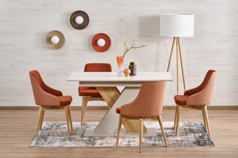 Pidentävä ruokapöytä ALETTA – musta / tammiviimeistely