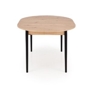 Pidentävä Ruokapöytä PIVARO, tammi / mustat jalat