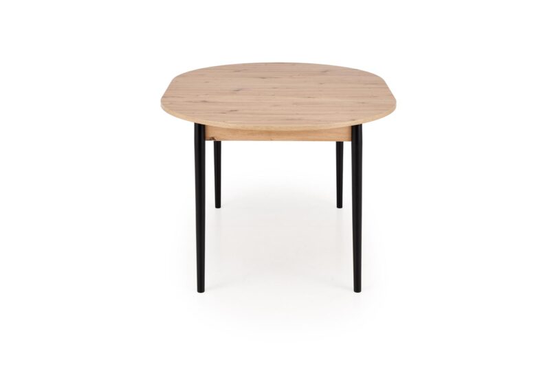 Pidentävä Ruokapöytä PIVARO, tammi / mustat jalat