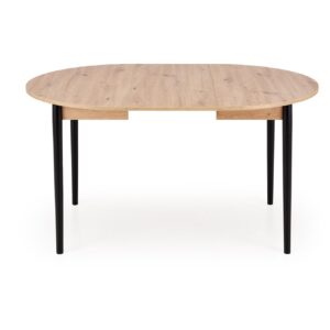 Pidentävä Ruokapöytä PIVARO, tammi / mustat jalat