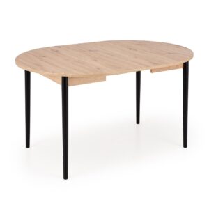 Pidentävä Ruokapöytä PIVARO, tammi / mustat jalat