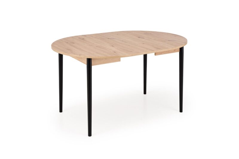 Pidentävä Ruokapöytä PIVARO, tammi / mustat jalat