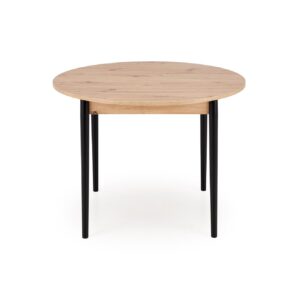 Pidentävä Ruokapöytä PIVARO, tammi / mustat jalat
