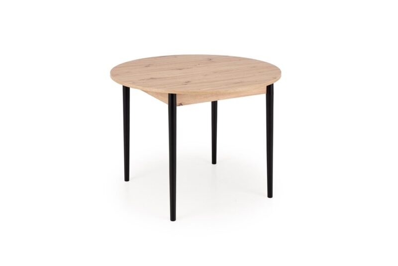 Pidentävä Ruokapöytä PIVARO, tammi / mustat jalat