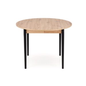 Pidentävä Ruokapöytä PIVARO, tammi / mustat jalat