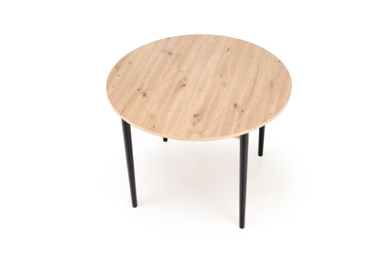 Pidentävä Ruokapöytä PIVARO, tammi / mustat jalat