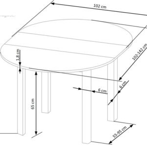 Ruokapöytä RINVAR, kashmiiri / musta