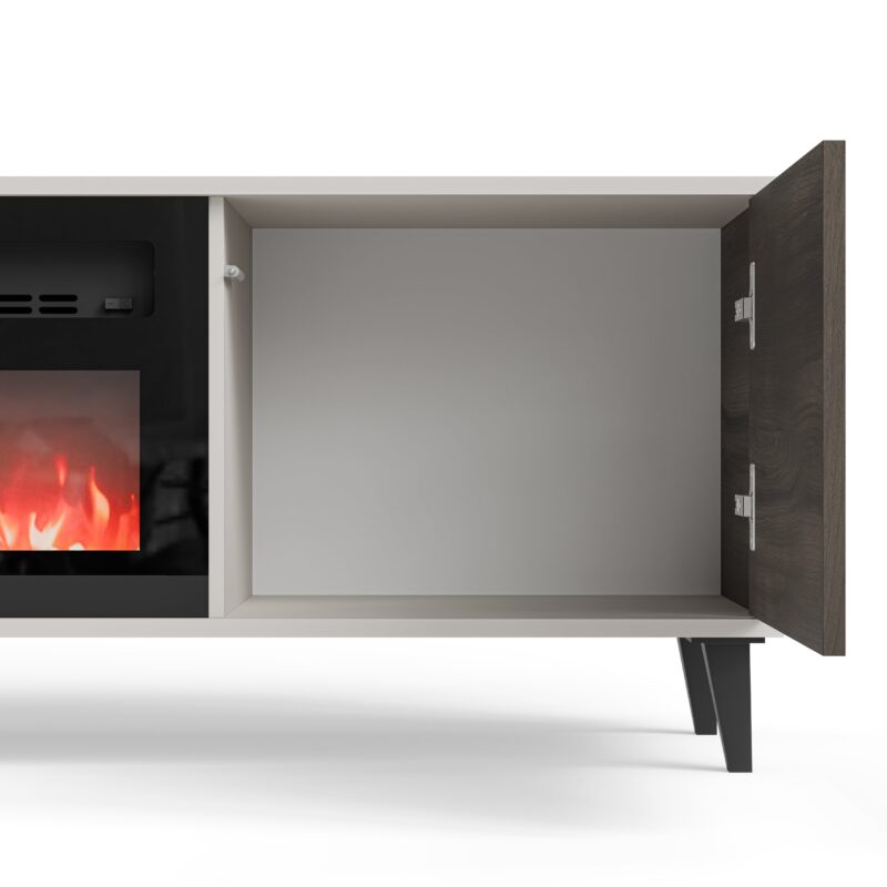 Televisiotaso RAVENO 2 RTV-K, takkateline 180 cm, cashmere / pähkinä / musta