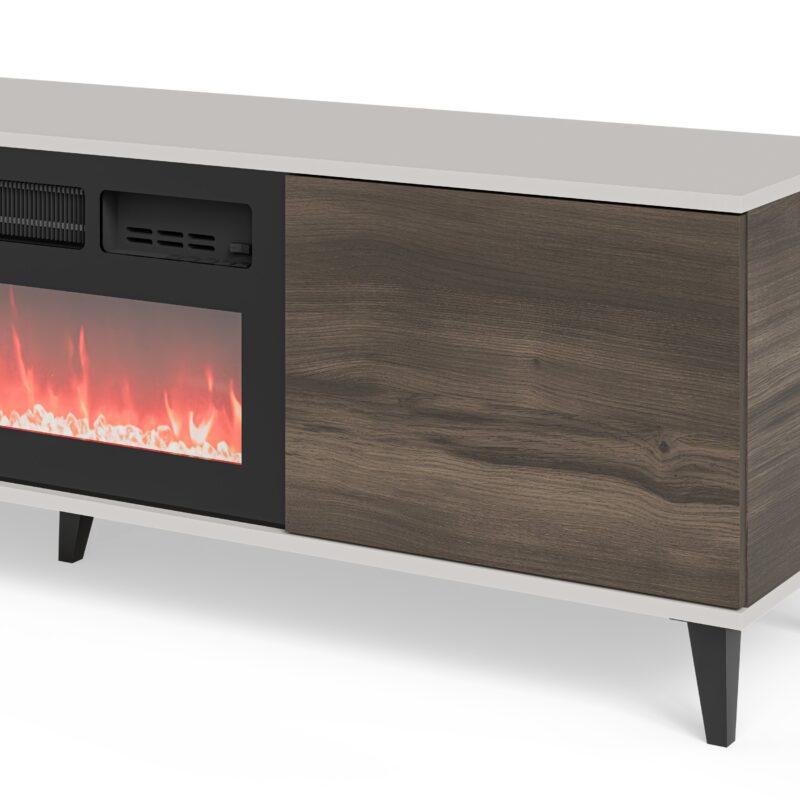 Televisiotaso RAVENO 2 RTV-K, takkateline 180 cm, cashmere / pähkinä / musta