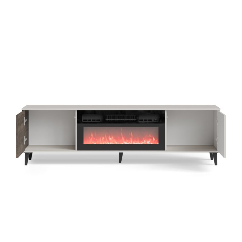 Televisiotaso RAVENO 2 RTV-K, takkateline 180 cm, cashmere / pähkinä / musta