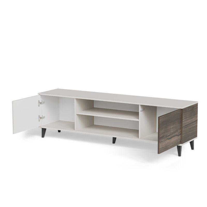 Televisiotaso RAVENO 2 RTV-K, takkateline 180 cm, cashmere / pähkinä / musta