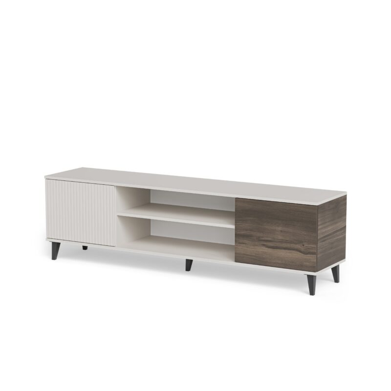 Televisiotaso RAVENO 2 RTV-K, takkateline 180 cm, cashmere / pähkinä / musta