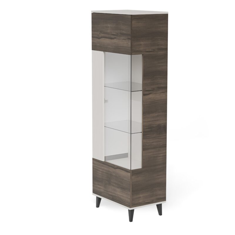 Vitriinikaappi RAVENO 2 W-1, kasmiiri / pähkinä / musta