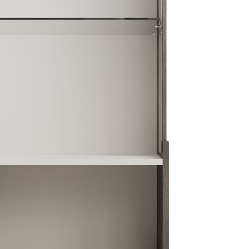 Vitriinikaappi RAVENO 2 W-1, kasmiiri / pähkinä / musta