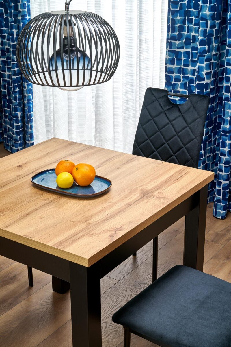 Laajennettav ruokapöytä QUBARO, tammi / musta