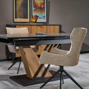 Pitkäjänteinen ruokapöytä VOLANT 160x200, musta marmori