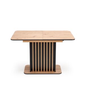 Pidempi ruokapöytä NAVESSA – musta / tammilaminaatti