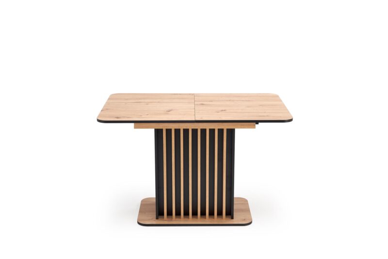 Pidempi ruokapöytä NAVESSA – musta / tammilaminaatti