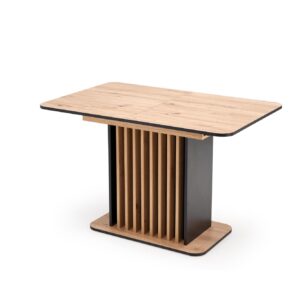 Pidempi ruokapöytä NAVESSA – musta / tammilaminaatti