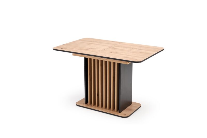 Pidempi ruokapöytä NAVESSA – musta / tammilaminaatti