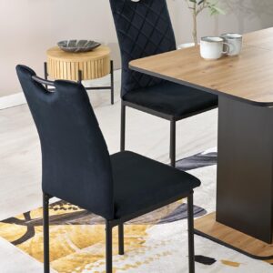 Pidempi ruokapöytä NAVESSA – musta / tammilaminaatti