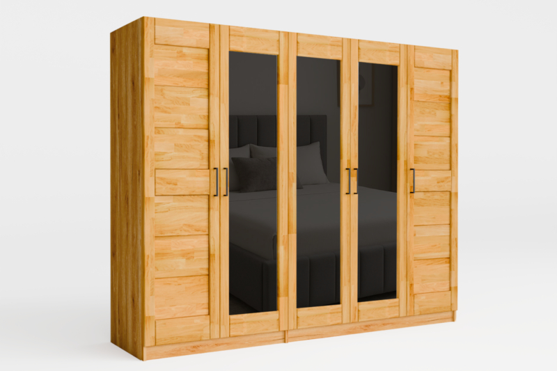 5d-_2_ Tammi puusta valmistettu vaatekaappi TORONTO XXL