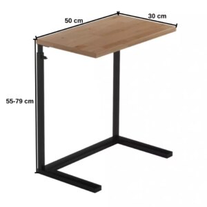 Säädettävä puu- ja metallipöytä