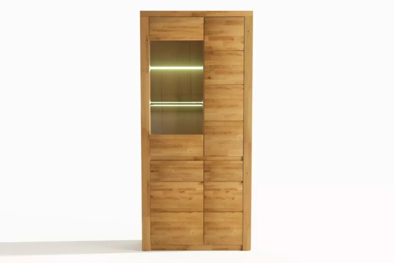 BUE-73-3 Tammapuusta valmistettu vitriinkappi BRUNO 73