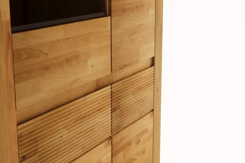 BUE-73-4 Tammapuusta valmistettu vitriinkappi BRUNO 73