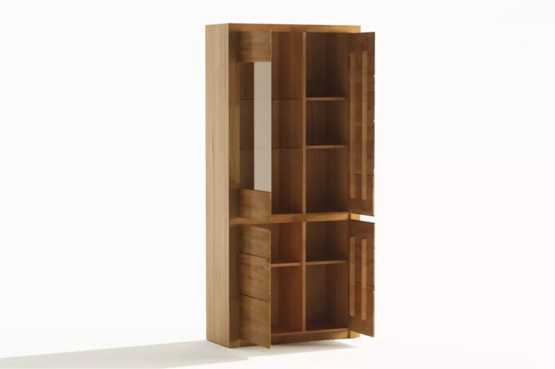 BUE-73-6 Tammapuusta valmistettu vitriinkappi BRUNO 73