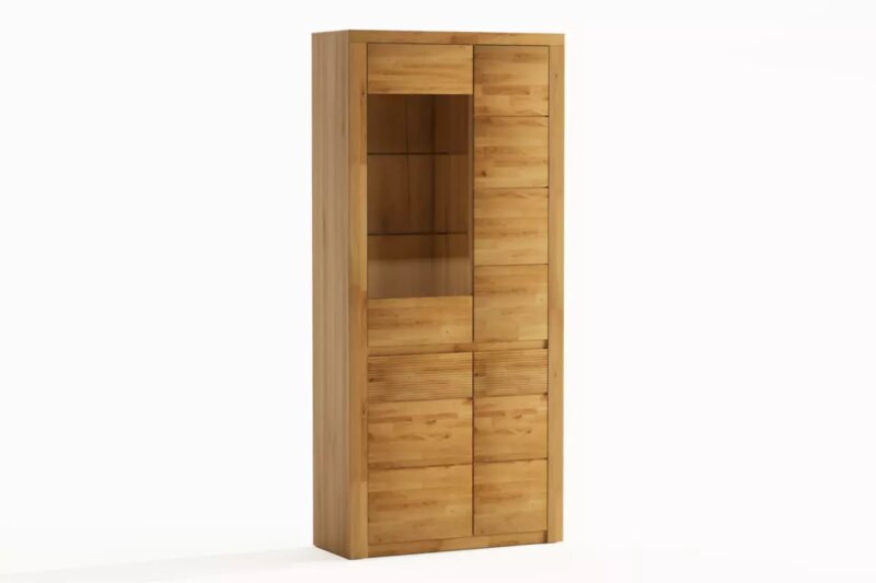 BUE-73 Tammapuusta valmistettu vitriinkappi BRUNO 73