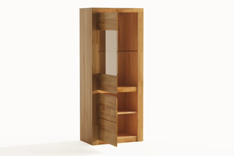 BUE-81-_5_ Tammi puusta valmistettu vitriinikappi BRUNO 81