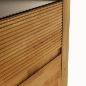 Tammesaarnesta valmistettu vitriinkappi BRUNO 90