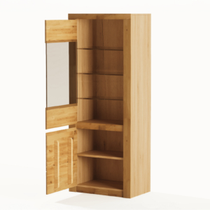 Tammesaarnesta valmistettu vitriinkappi BRUNO 90