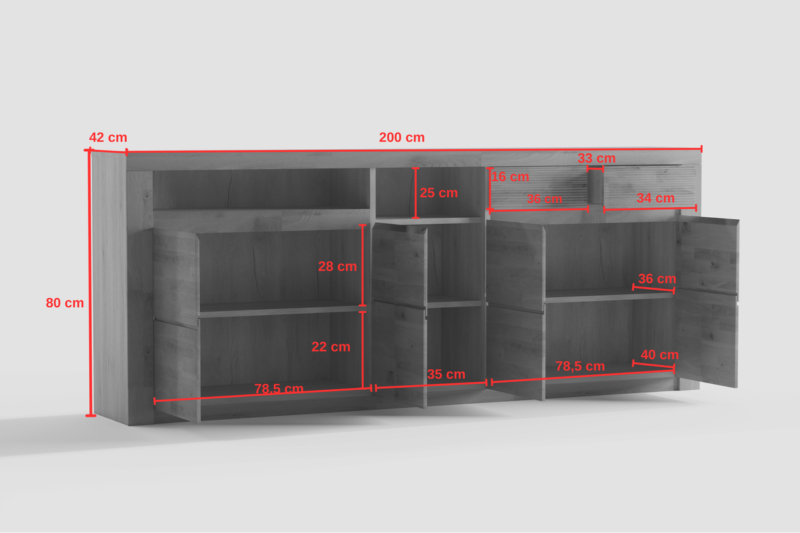 Bruno-35 Tammi puinen kommodi BRUNO 35