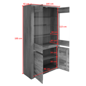 Tamminen vitriinikaappi BRUNO 72 lasiovella