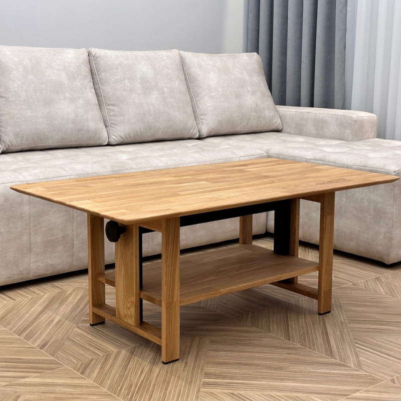 Säädettävä tammipuinen kahvipöytä OAKLY