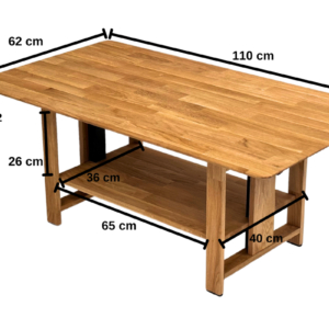 Säädettävä tammipuinen kahvipöytä OAKLY