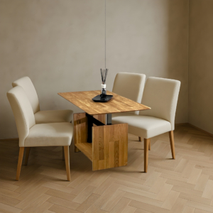 Tammi puusta valmistettu säädettävä kahvipöytä BLATEM