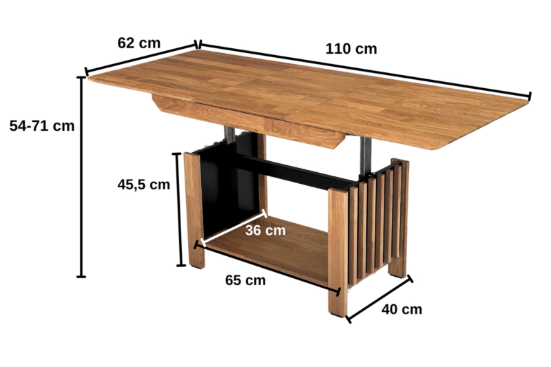 Säätökelpoinen tamminen tv-taso OREO 150