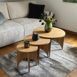 Debowe-stoliki-kawowe Tammenpuinen kahvipöytäsetti DIONY