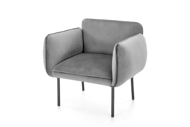 Harmaa samettinen nojatuoli Madera 01