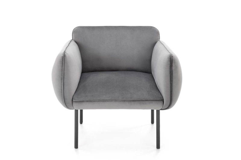 Harmaa samettinen nojatuoli Madera 01