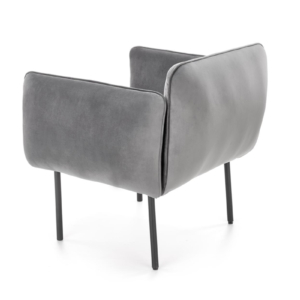 Harmaa samettinen nojatuoli Madera 01